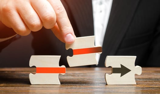 businessman-inserts-puzzle-completes-assembly-red-arrow-business-process